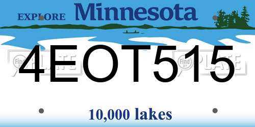 4EOT515 Minnesota License Plate