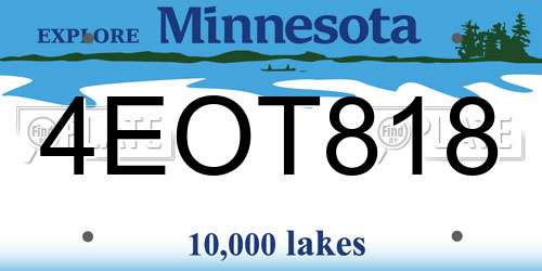 4EOT818 Minnesota License Plate