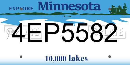 4EP5582 Minnesota License Plate