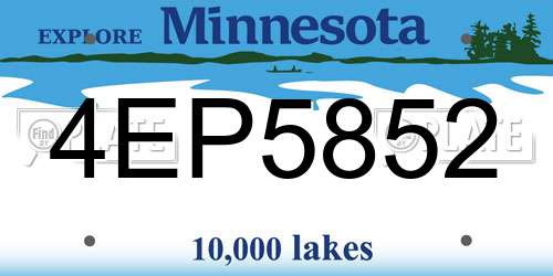 4EP5852 Minnesota License Plate