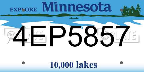 4EP5857 Minnesota License Plate