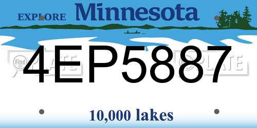 4EP5887 Minnesota License Plate