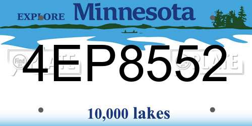 4EP8552 Minnesota License Plate