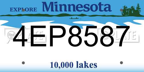 4EP8587 Minnesota License Plate