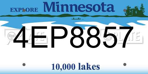 4EP8857 Minnesota License Plate