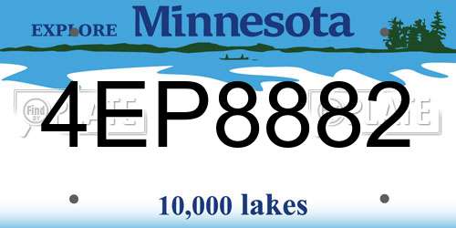 4EP8882 Minnesota License Plate