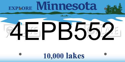 4EPB552 Minnesota License Plate