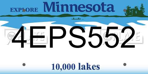 4EPS552 Minnesota License Plate