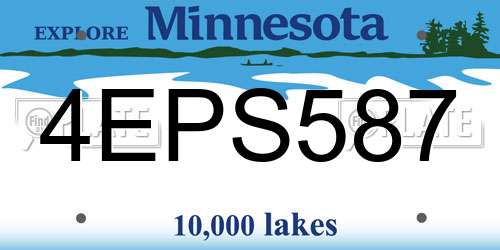 4EPS587 Minnesota License Plate