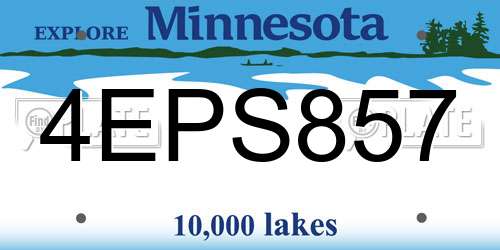 4EPS857 Minnesota License Plate