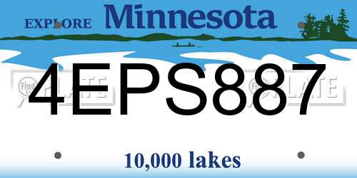 4EPS887 Minnesota License Plate