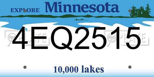 4EQ2515 Minnesota License Plate