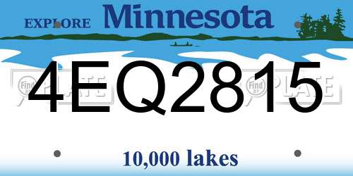 4EQ2815 Minnesota License Plate