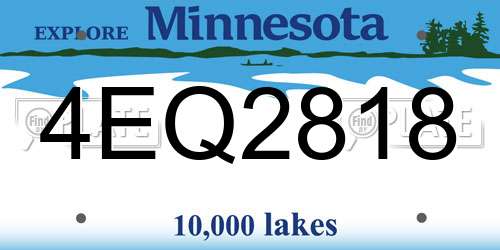 4EQ2818 Minnesota License Plate