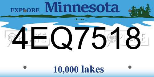 4EQ7518 Minnesota License Plate