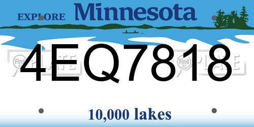 4EQ7818 Minnesota License Plate