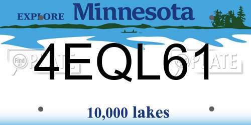 4EQL61 Minnesota License Plate