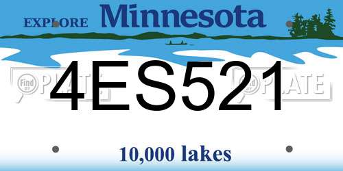 4ES521 Minnesota License Plate