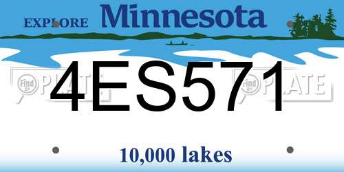 4ES571 Minnesota License Plate