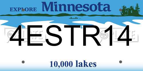 4ESTR14 Minnesota License Plate