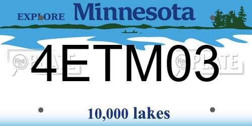 4ETM03 Minnesota License Plate