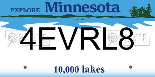 4EVRL8 Minnesota License Plate