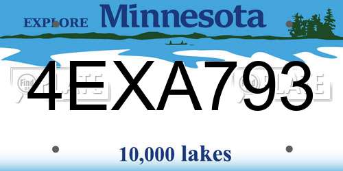 4EXA793 Minnesota License Plate