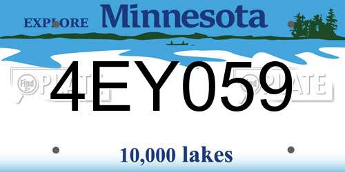 4EY059 Minnesota License Plate