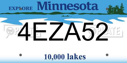 4EZA52 Minnesota License Plate