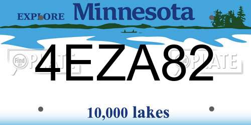4EZA82 Minnesota License Plate