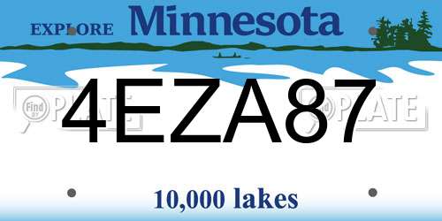 4EZA87 Minnesota License Plate
