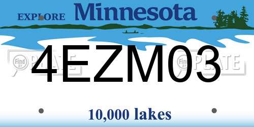 4EZM03 Minnesota License Plate