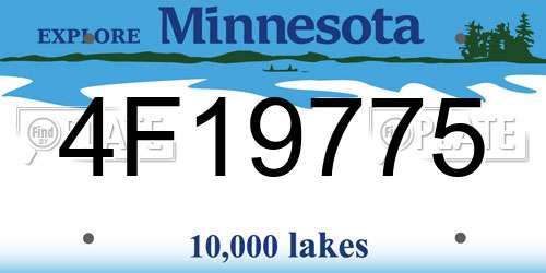 4F19775 Minnesota License Plate
