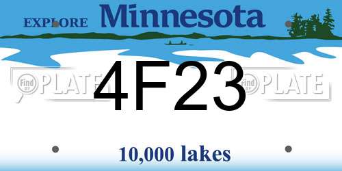 4F23 license plate in MN state