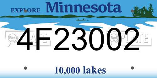 4F23002 Minnesota License Plate