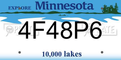 4F48P6 Minnesota License Plate