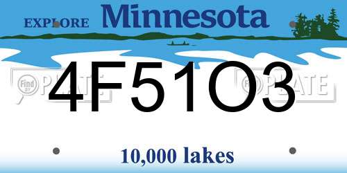 4F51O3 Minnesota License Plate