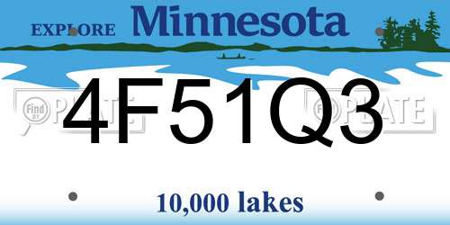4F51Q3 Minnesota License Plate