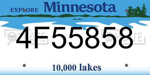4F55858 Minnesota License Plate