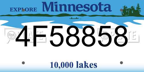 4F58858 Minnesota License Plate