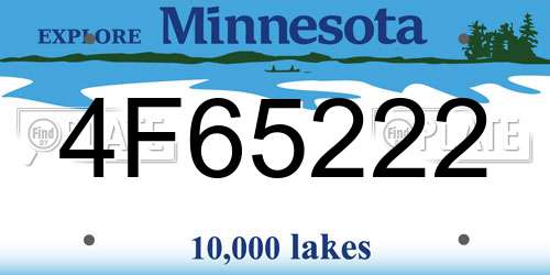4F65222 Minnesota License Plate