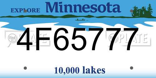 4F65777 Minnesota License Plate