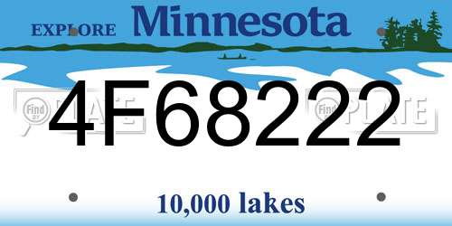 4F68222 Minnesota License Plate