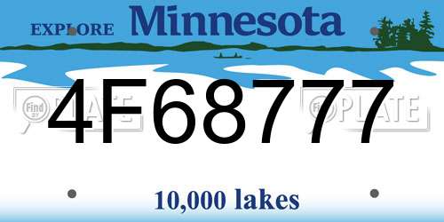 4F68777 Minnesota License Plate