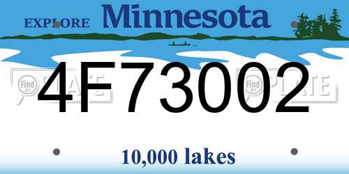 4F73002 Minnesota License Plate
