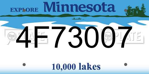 4F73007 Minnesota License Plate