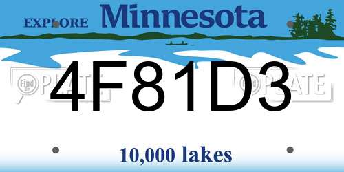 4F81D3 Minnesota License Plate
