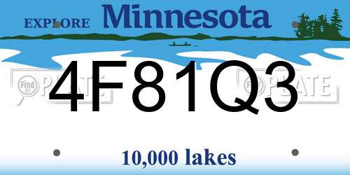4F81Q3 Minnesota License Plate