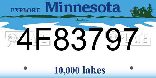 4F83797 Minnesota License Plate