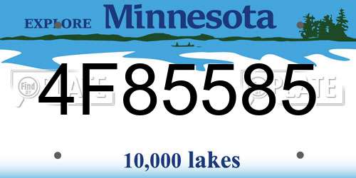 4F85585 Minnesota License Plate